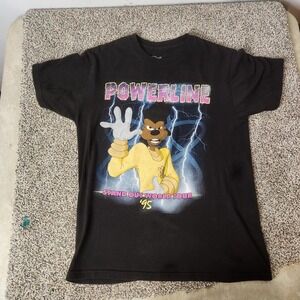 Disney Powerline Shirt Mens Medium Black Stand Out World Tour 1995 Movie Tee
